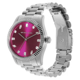 Michael Kors Lexington Three-Hand Pink Dial Silver Steel Strap Watch For Women - MK7443 Authentic Buy Shop Now