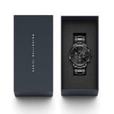 Daniel Wellington Iconic Chronograph Black Dial Black Steel Strap Watch For Men - DW00100642 Authentic Buy Shop Now