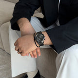 Daniel Wellington Iconic Chronograph Black Dial Black Steel Strap Watch For Men - DW00100642 Authentic Buy Shop Now