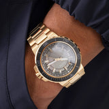 Guess Track Grey Dial Gold Steel Strap Watch for Men - GW0426G2 Authentic Buy Shop Now