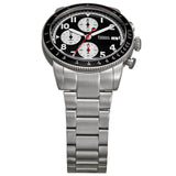 Fossil Sport Tourer Chronograph Black Dial Silver Steel Strap Watch for Men - FS6045 Authentic Buy Shop Now