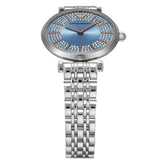 Emporio Armani Gianni T-Bar Quartz Blue Dial Silver Steel Strap Watch For Women - AR11594 Authentic Buy Shop Now