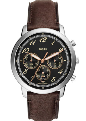 Fossil Neutra Chronograph Black Dial Brown Leather Strap Watch for Men - FS6024 Authentic Buy Shop Now
