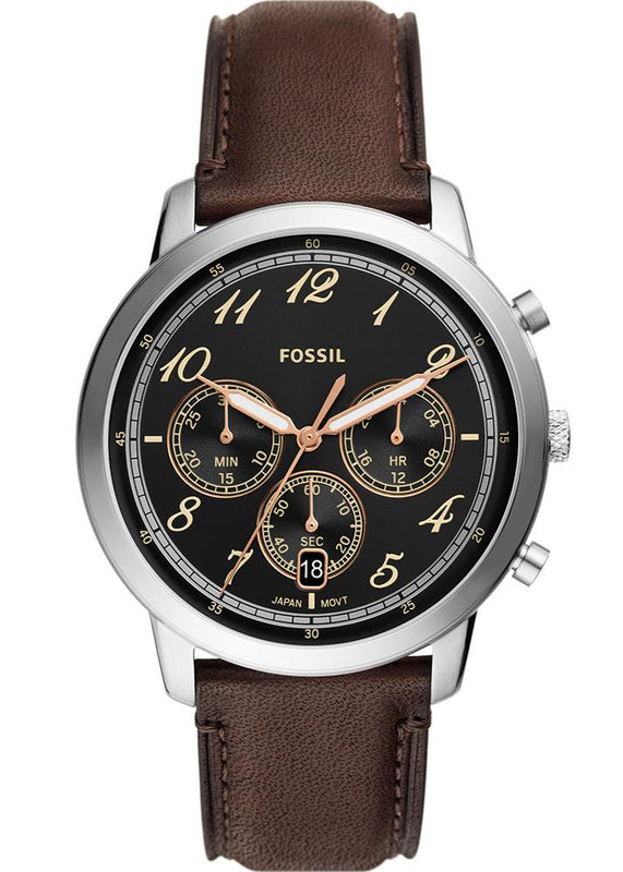 Fossil Neutra Chronograph Black Dial Brown Leather Strap Watch for Men - FS6024 Authentic Buy Shop Now