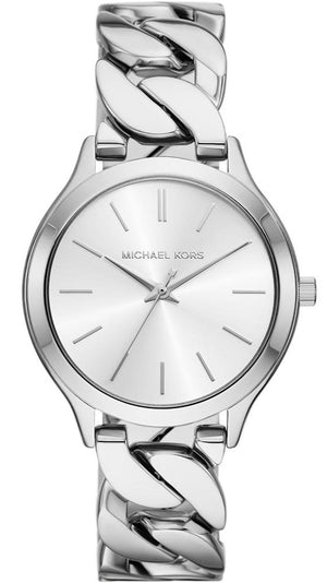 Michael Kors Runway Three-Hand Silver Dial Silver Steel Strap Watch for Women - MK7474 Authentic Buy Shop Now