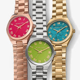 Michael Kors Lennox Analog Blue Dial Gold Steel Strap Watch for Women - MK7460 Authentic Buy Shop Now