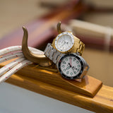 Fossil Blue Dive Three Hand White Dial Gold Steel Strap Watch For Women - ES5350 Authentic Buy Shop Now