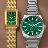 Fossil Raquel Three Hand Date Green Dial Gold Steel Strap Watch For Women - ES5341 Authentic Buy Shop Now