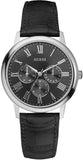 Guess Wafer Analog Black Dial Black Leather Strap Watch For Men - W70016G1 Authentic Buy Shop Now