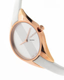 Calvin Klein Rebel White Grey Dial White Leather Strap Watch for Women - K8P236L6 Authentic Buy Shop Now