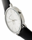 Calvin Klein Posh Silver Dial Black Leather Strap Watch for Men - K8Q311C6 Authentic Buy Shop Now