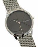 Calvin Klein Minimal Black Dial Silver Mesh Bracelet Watch for Men - K3M21123 Authentic Buy Shop Now