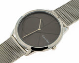 Calvin Klein Minimal Black Dial Silver Mesh Bracelet Watch for Men - K3M21123 Authentic Buy Shop Now