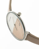 Calvin Klein Rise White Beige Dial Beige Leather Strap Watch for Women - K7A231XH Authentic Buy Shop Now