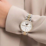 Fossil Jacqueline Analog Moonphase Mother of Pearl White Dial Two Tone Steel Strap Watch for Women - ES5166 Authentic Buy Shop Now