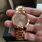 Burberry The City Rose Gold Dial Rose Gold Steel Strap Watch for Women - BU9034 Authentic Buy Shop Now