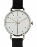 Calvin Klein Evan White Dial Black Leather Strap Watch for Women - K7B231CY Authentic Buy Shop Now