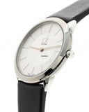 Calvin Klein Minimal Silver Dial Black Leather Strap Watch for Women - K3M221C6 Authentic Buy Shop Now