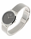 Calvin Klein Minimal Grey Dial Silver Mesh Bracelet Watch for Women - K3M2212X Authentic Buy Shop Now