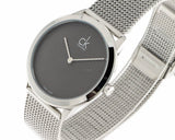 Calvin Klein Minimalist Black Dial Silver Mesh Bracelet Watch for Men - K3M2112X Authentic Buy Shop Now