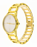 Calvin Klein Stately Silver Dial Gold Steel Strap Watch for Women - K3G23526 Authentic Buy Shop Now