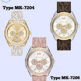Michael Kors Jessa Multifunction Silver Dial Brown Leather Strap Watch For Women - MK7205 Authentic Buy Shop Now