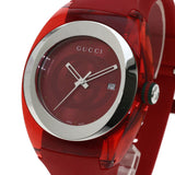 Gucci Sync Quartz Red Dial Red Rubber Strap Watch For Women - YA137303 Authentic Buy Shop Now