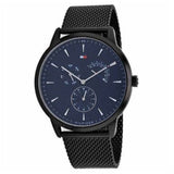 Tommy Hilfiger Brad Quartz Blue Dial Black Mesh Bracelet Watch For Men - 1710392 Authentic Buy Shop Now