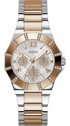Guess Sunray Multifunction Crystals Silver Dial Two Tone Steel Strap Watch For Women - GW0616L3 Authentic Buy Shop Now