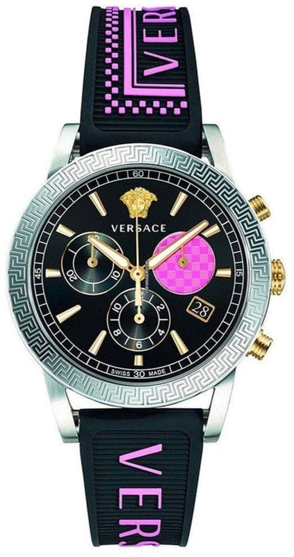 Versace Sport Tech Chronograph Black Dial Black Rubber Strap Watch for Women - VELT00619 Authentic Buy Shop Now