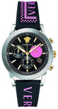 Versace Sport Tech Chronograph Black Dial Black Rubber Strap Watch for Women - VELT00619 Authentic Buy Shop Now