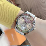 Guess Frontier Diamonds Silver Dial White Rubber Strap Watch for Women - GW0045L1 Authentic Buy Shop Now