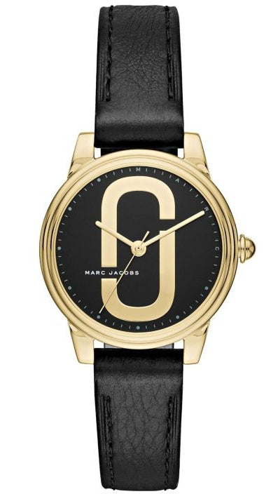 Marc Jacobs Corie Black Dial Black Leather Strap Watch for Women - MJ1580 Authentic Buy Shop Now