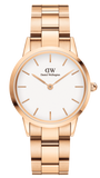 Daniel Wellington Iconic Link White Dial Rose Gold Steel Strap Watch For Women - DW00100209 Authentic Buy Shop Now