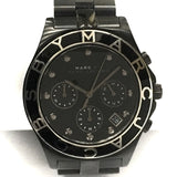 Marc Jacobs Blade Chronograph Black Dial Black Steel Strap Watch for Women - MBM3083 Authentic Buy Shop Now