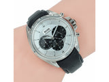 Hugo Boss Casual Chronograph Silver Dial Black Leather Strap Watch For Men - HB1512880 Authentic Buy Shop Now