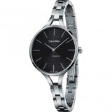 Calvin Klein Graphic Black Dial Silver Steel Strap Watch for Women - K7E23141 Authentic Buy Shop Now