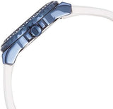 Guess Starlight Diamonds Silver Dial White Rubber Strap Watch for Women - W0846L7 Authentic Buy Shop Now