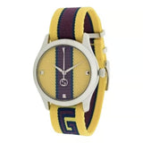 Gucci G Timeless Quartz Yellow & Purple Dial Yellow & Purple NATO Strap Watch For Men - YA1264069 Authentic Buy Shop Now