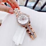 Bulova Crystal Collection Silver Dial Rose Gold Steel Strap Watch for Women - 98L229 Authentic Buy Shop Now