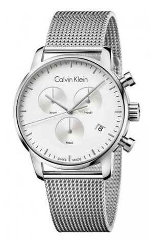 Calvin Klein High Noon Silver Dial Silver Mesh Bracelet Watch for Men - K8M27126 Authentic Buy Shop Now