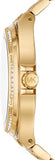 Michael Kors Lennox Three Hand Crystals Gold Dial Two Tone Steel Strap Watch For Women - MK7284 Authentic Buy Shop Now