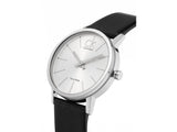 Calvin Klein Post Minimal Silver Dial Black Leather Strap Watch for Men - K7622185 Authentic Buy Shop Now