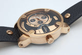 Diesel Little Daddy Black & Gold Dial Black Leather StrapWatch For Men - DZ7282 Authentic Buy Shop Now