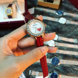 Swarovski Lovely Crystals Analog White Dial Red Leather Strap Watch for Women - 5297584 Authentic Buy Shop Now
