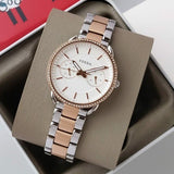 Fossil Tailor White Dial Two Tone Steel Strap Watch for Women - ES4396 Authentic Buy Shop Now