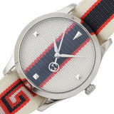 Gucci G Timeless Quartz White Dial Two Tone NATO Strap Watch For Men - YA1264071 Authentic Buy Shop Now