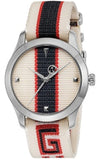 Gucci G Timeless Quartz White Dial Two Tone NATO Strap Watch For Men - YA1264071 Authentic Buy Shop Now