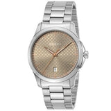 Gucci G Timeless Quartz Brown Dial Silver Steel Strap Watch for Men - YA126317 Authentic Buy Shop Now