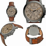 Fossil Grant Chronograph Brown Dial Brown Leather Strap Watch for Men - FS5214 Authentic Buy Shop Now